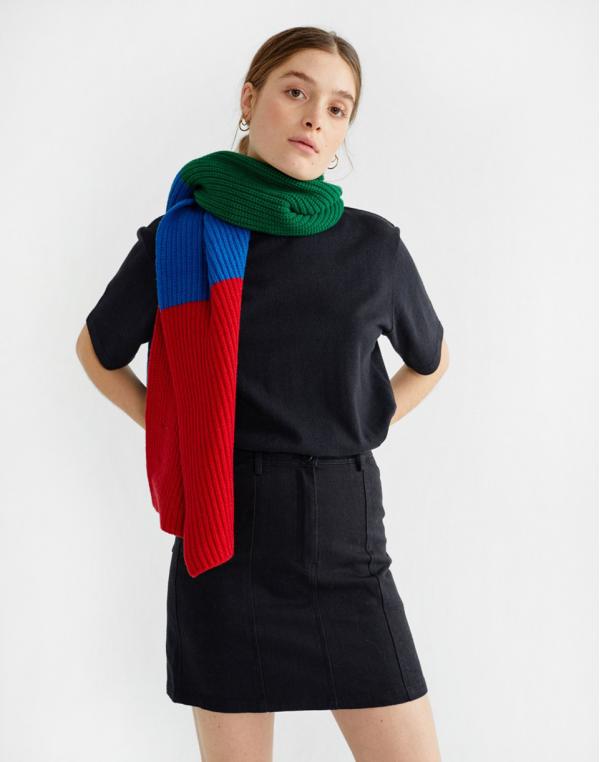 Thinking MU Black Hemp Rhea Skirt Black XS