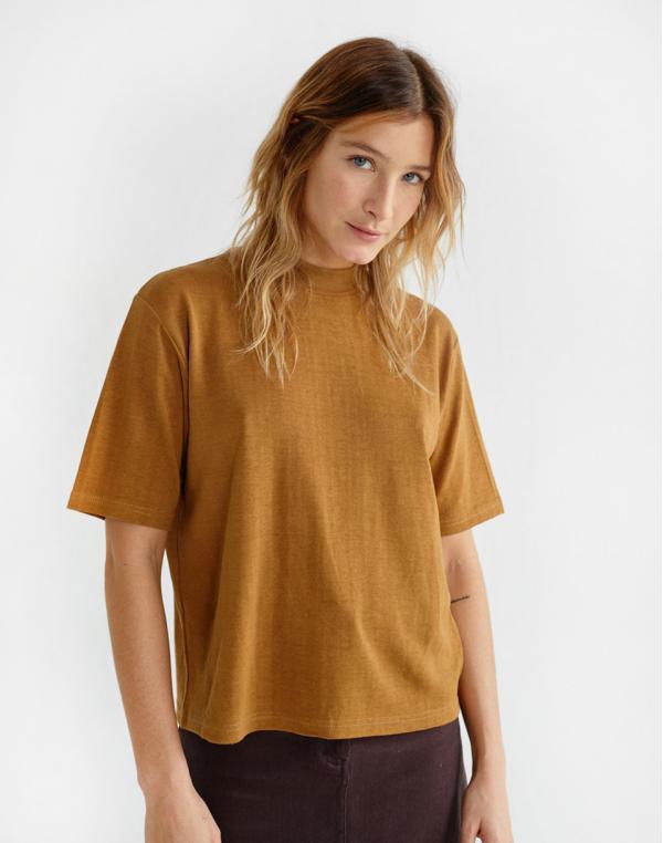 Thinking MU Caramel Hemp Aidin T-shirt Caramel XS