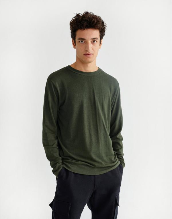 Thinking MU Green Hemp Shiva L/s T-shirt Dark Green M