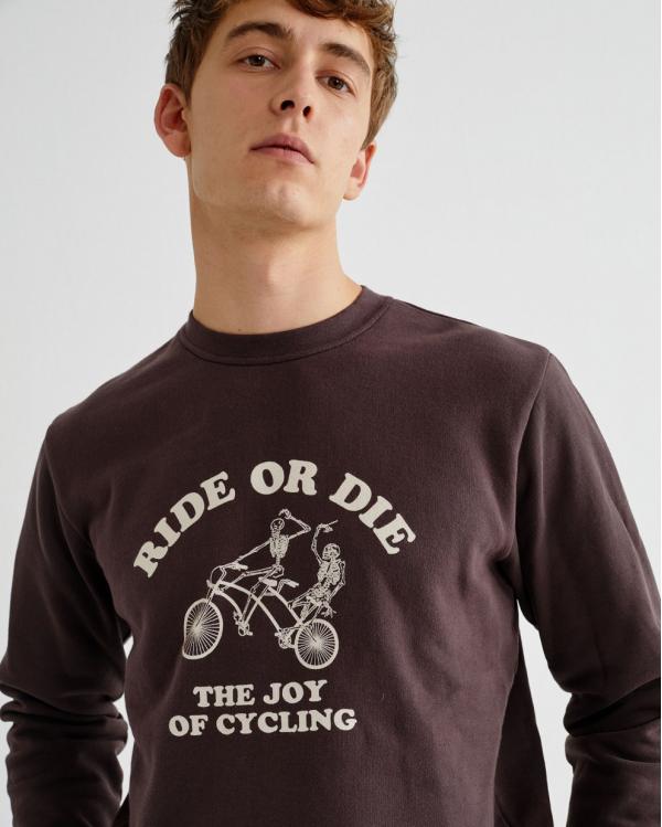 Thinking MU Joy Of Cycling Sweatshirt Chocolate S