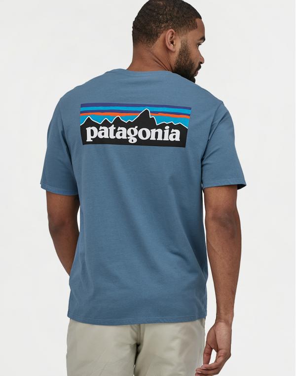 Patagonia M's P-6 Logo Organic T-Shirt Pigeon Blue S
