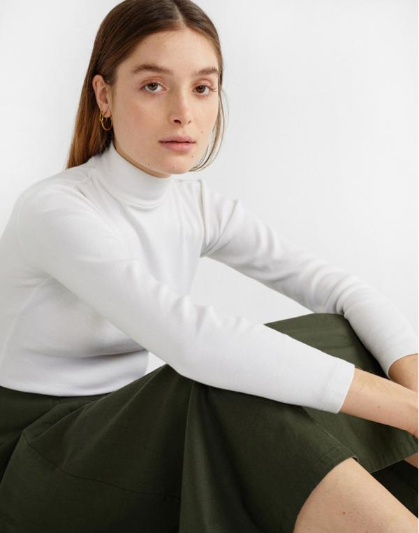 Thinking MU White Rib Aine L/s Top Snow White XS
