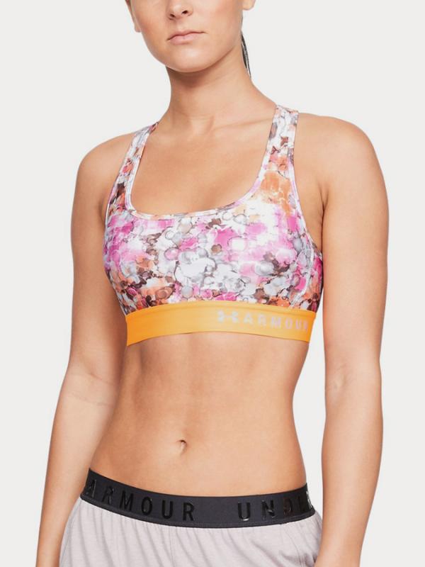 Kompresní podprsenka Under Armour Mid Crossback Printed Bra Barevná