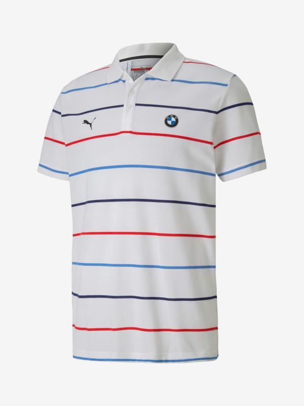 Tričko Puma Bmw Mms Striped Polo Bílá