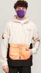 Puma First Mile Utility Jacket béžová / černá / neon oranžová