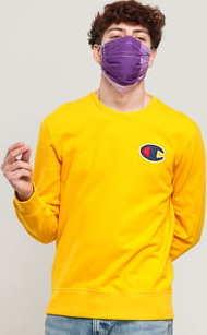 Champion Satin C Logo Cotton Terry Sweatshirt žlutá