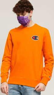 Champion Satin C Logo Cotton Terry Sweatshirt oranžová