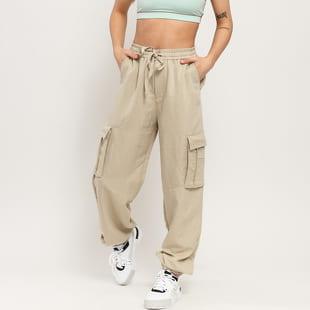 Urban Classics Ladies Viscose Twill Cargo Pants béžové