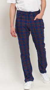 PLEASURES Reset Plaid Pants modré / červené / zelené 36