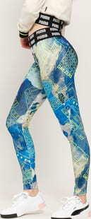 Puma CSM AOP Leggings modré / neon zelené