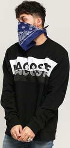 LACOSTE Sport Graphic Print Crewneck černá / bílá