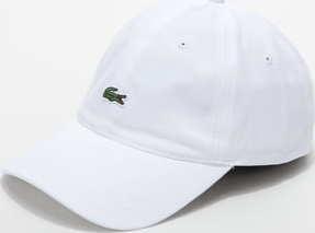 LACOSTE Embroidered Cap bílá