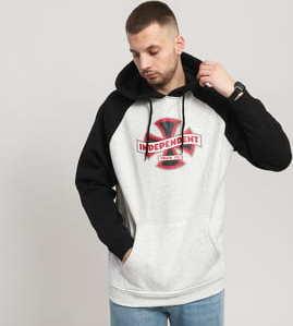 INDEPENDENT Streamer Raglan Hood melange světle šedá / černá