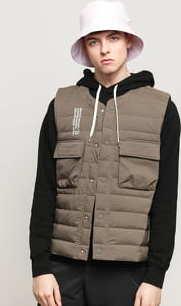WOOD WOOD Kelvin Light Padded Vest tmavě šedá