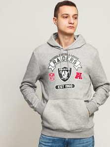 New Era NFL Graphic PO Hoody Raiders melange šedá