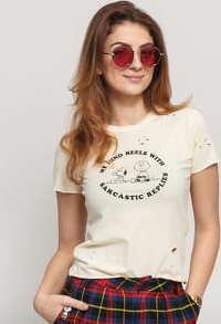 LAZY OAF Lazy Oaf X Peanuts Fitted Tee světle žluté