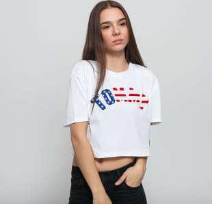TOMMY JEANS W Tommy US Flag Tee bílé
