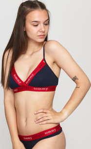 Tommy Hilfiger Triangle Bra navy / červené
