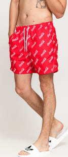 Urban Classics Coca Cola Logo AOP Swimshort červené / bílé