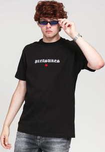 PLEASURES Shine Embroidered T-Shirt černé