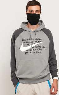 Nike M NSW Swoosh Hoodie PO FT tmavě šedá