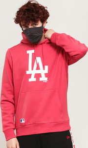 New Era MLB Seasonal Team Logo Hoody LA tmavě růžová