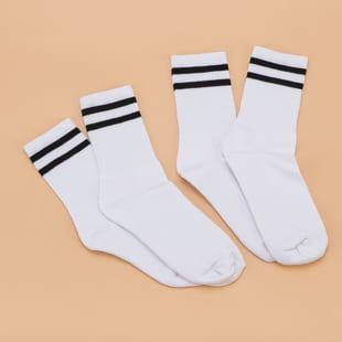 Urban Classics 2-Stripe Socks 2-Pack bílé / černé