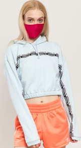 adidas Originals Cropped Hoodie světle modrá