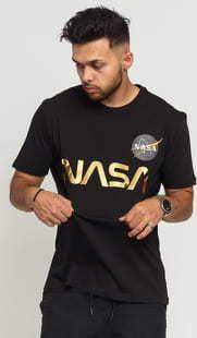 Alpha Industries NASA Reflective Tee černé / zlaté
