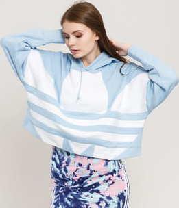 adidas Originals LRG Logo C-Hood světle modrá / bílá