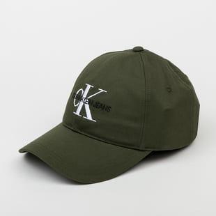 CALVIN KLEIN JEANS Monogram Cap tmavě olivová