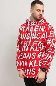 CALVIN KLEIN JEANS M Nylon Anorak červená / bílá / černá