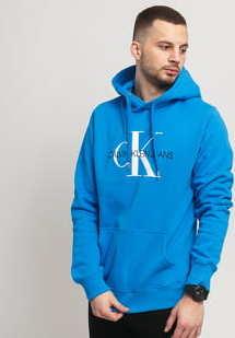 CALVIN KLEIN JEANS M Monogram Regular Hoodie modrá