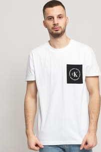 CALVIN KLEIN JEANS M Round Logo Tee bílé