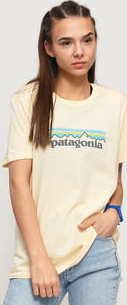 Patagonia W's Pastel P-6 Logo Organic Crew Tee světle oranžové