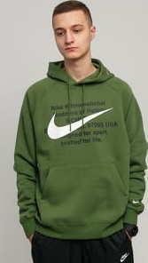 Nike M NSW Swoosh Hoodie PO tmavě zelená