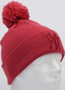 New Era WMNS MLB League Essential Bobble Knit NY červený