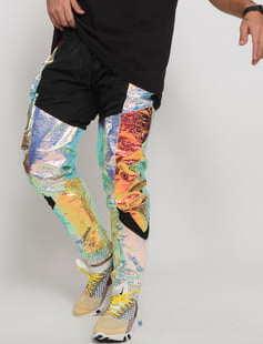 Pink Dolphin Iridescent Waves Breaker Pant multicolor