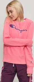 Champion Reverse Weave Big Script Crew Sweat růžová