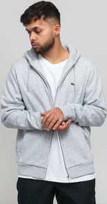 LACOSTE Men's Full Zip Hooded melange šedá