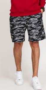 HUF F*ck It Tiger Camo Easy Short černé / tmavě šedé / šedé