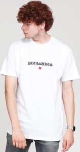 PLEASURES Shine Embroidered T-Shirt bílé