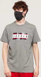 Jordan M J Sticker SS Crew melange šedé