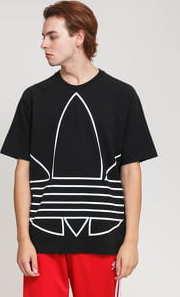 adidas Originals Big Trefoil Outlined Tee černé