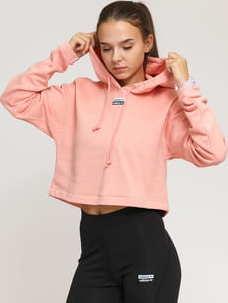 adidas Originals Cropped Hoodie světle růžová