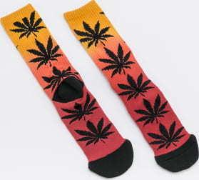HUF Plantlife Gradient Dye Socks tmavě červené / tmavě žluté / černé