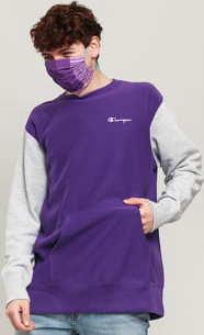 Champion Premium Crewneck Sweatshirt fialová / melange šedá