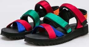 TOMMY JEANS TJ Logo Strap Sandal black / green quartz