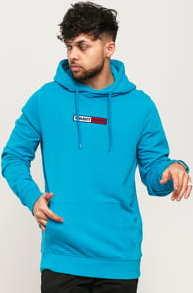 TOMMY JEANS M Embroidered Box Hoodie modrá