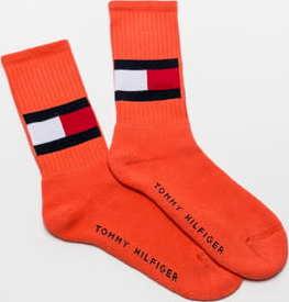 Tommy Hilfiger TH Jeans Flag Socks oranžové